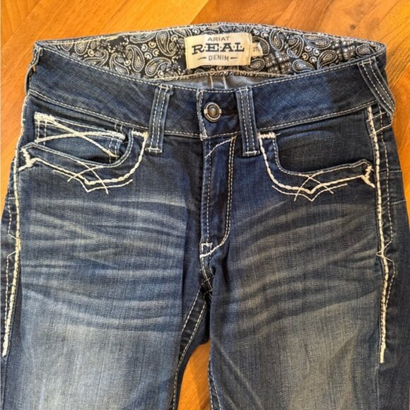 Ariat real denim jeans 27L boot cut riding cowgirl western - Picture 3 of 4